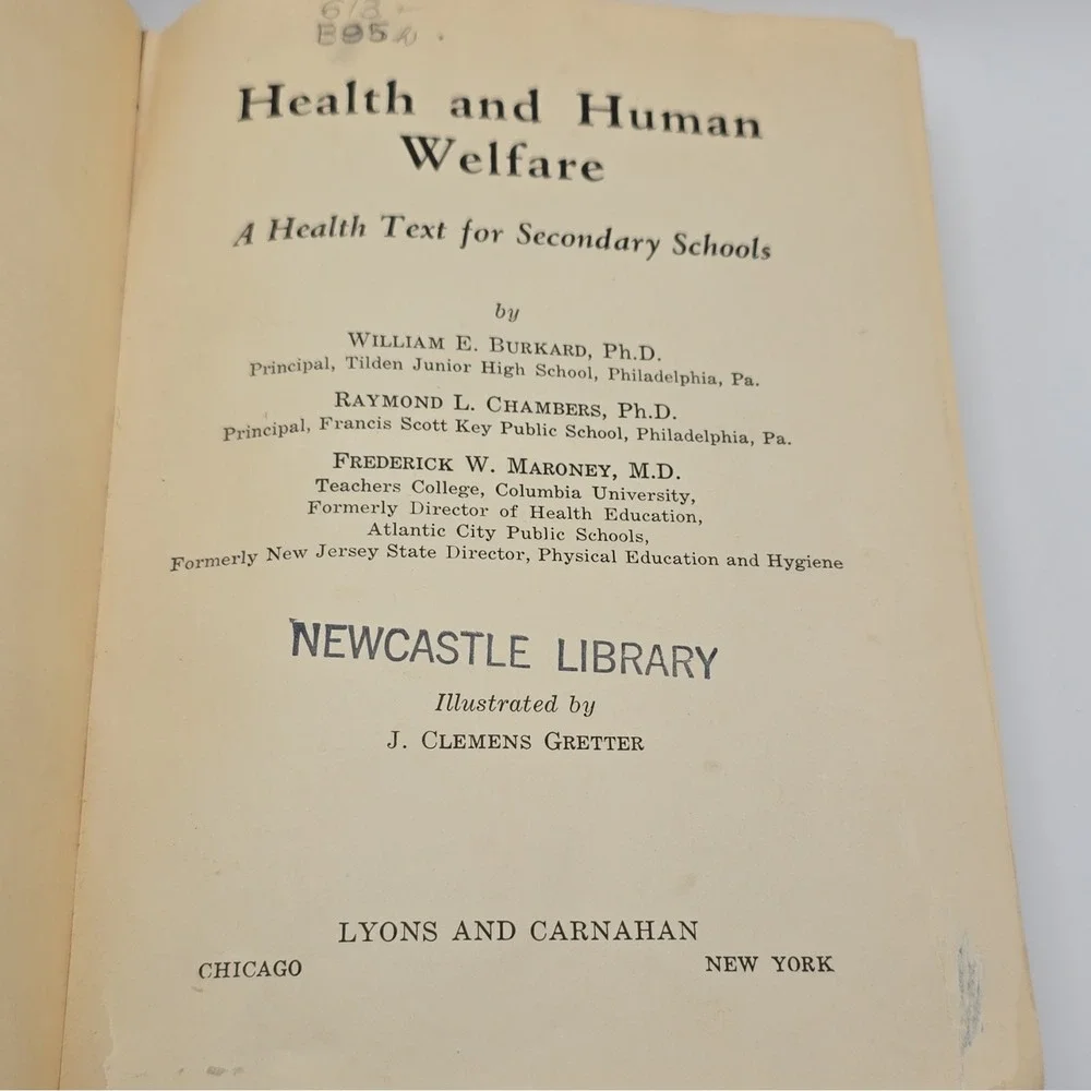 Lyons and Carnahan Health and Human Welfare 1931 HS Health Education Textbook